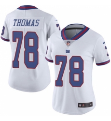 Women's New York Giants #78 Andrew Thomas White Stitched NFL Limited Rush Jersey