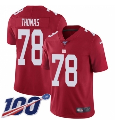 Youth New York Giants #78 Andrew Thomas Red Alternate Stitched NFL 100th Season Vapor Untouchable Limited Jersey Youth New York Giants #78 Andrew Thomas Red Alternate Stitched NFL 100th Season Vapor Untouchable Limited Jersey
