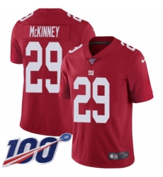 Men's New York Giants #29 Xavier McKinney Red Alternate Stitched 100th Season Vapor Untouchable Limited Jersey