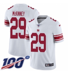 Men's New York Giants #29 Xavier McKinney White Stitched 100th Season Vapor Untouchable Limited Jersey