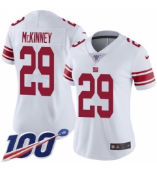 Women's New York Giants #29 Xavier McKinney White Stitched 100th Season Vapor Untouchable Limited Jersey