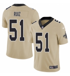 Men's New Orleans Saints #51 Cesar Ruiz Gold Stitched NFL Limited Inverted Legend Jersey