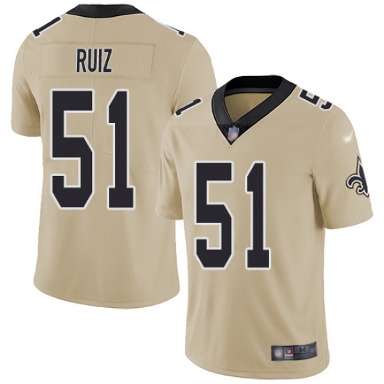 Men's New Orleans Saints #51 Cesar Ruiz Gold Stitched NFL Limited Inverted Legend Jersey Men's New Orleans Saints #51 Cesar Ruiz Gold Stitched NFL Limited Inverted Legend Jersey