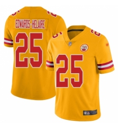 Men's Kansas City Chiefs #25 Clyde Edwards-Helaire Gold Stitched Limited Inverted Legend Jersey