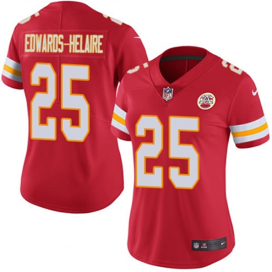 Women's Kansas City Chiefs #25 Clyde Edwards-Helaire Red Team Color Stitched Vapor Untouchable Limited Jersey Women's Kansas City Chiefs #25 Clyde Edwards-Helaire Red Team Color Stitched Vapor Untouchable Limited Jersey