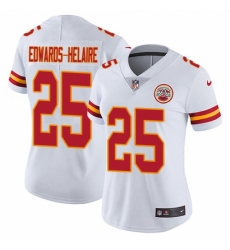 Women's Kansas City Chiefs #25 Clyde Edwards-Helaire White Stitched Vapor Untouchable Limited Jersey