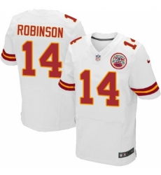 Men's Nike Kansas City Chiefs #14 Demarcus Robinson White Vapor Untouchable Elite Player NFL Jersey Men's Nike Kansas City Chiefs #14 Demarcus Robinson White Vapor Untouchable Elite Player NFL Jersey