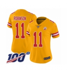 Women's Kansas City Chiefs #11 Demarcus Robinson Limited Gold Inverted Legend 100th Season Football Jersey Women's Kansas City Chiefs #11 Demarcus Robinson Limited Gold Inverted Legend 100th Season Football Jersey