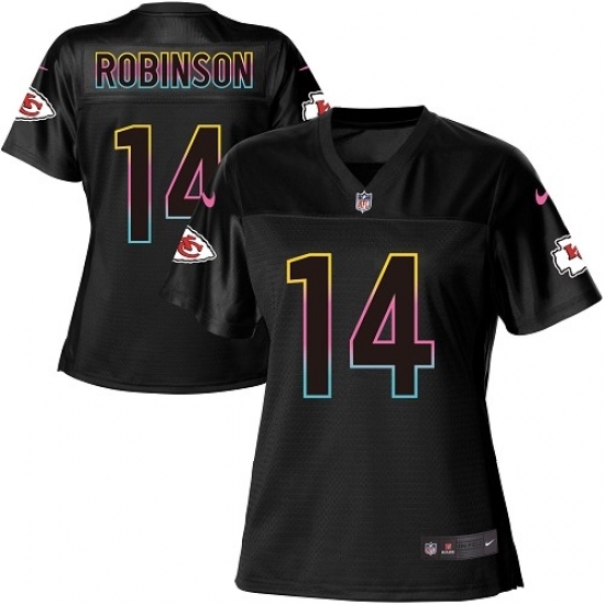 Women's Nike Kansas City Chiefs #14 Demarcus Robinson Game Black Fashion NFL Jersey Women's Nike Kansas City Chiefs #14 Demarcus Robinson Game Black Fashion NFL Jersey