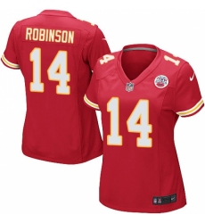 Women's Nike Kansas City Chiefs #14 Demarcus Robinson Game Red Team Color NFL Jersey Women's Nike Kansas City Chiefs #14 Demarcus Robinson Game Red Team Color NFL Jersey