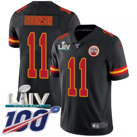 Youth Kansas City Chiefs #11 Demarcus Robinson Black Super Bowl LIV 2020 Stitched Limited Rush Jersey Youth Kansas City Chiefs #11 Demarcus Robinson Black Super Bowl LIV 2020 Stitched Limited Rush Jersey