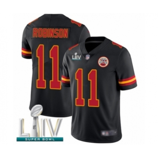 Youth Kansas City Chiefs #11 Demarcus Robinson Limited Black Rush Vapor Untouchable Super Bowl LIV Bound Football Jersey Youth Kansas City Chiefs #11 Demarcus Robinson Limited Black Rush Vapor Untouchable Super Bowl LIV Bound Football Jersey