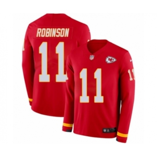 Youth Nike Kansas City Chiefs #11 Demarcus Robinson Limited Red Therma Long Sleeve NFL Jersey Youth Nike Kansas City Chiefs #11 Demarcus Robinson Limited Red Therma Long Sleeve NFL Jersey