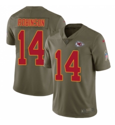 Youth Nike Kansas City Chiefs #14 Demarcus Robinson Limited Olive 2017 Salute to Service NFL Jersey Youth Nike Kansas City Chiefs #14 Demarcus Robinson Limited Olive 2017 Salute to Service NFL Jersey