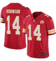 Youth Nike Kansas City Chiefs #14 Demarcus Robinson Red Team Color Vapor Untouchable Limited Player NFL Jersey