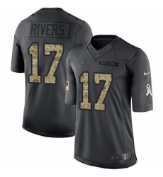 Men's Nike Indianapolis Colts #17 Philip Rivers Black Stitched NFL Limited 2016 Salute to Service Jersey