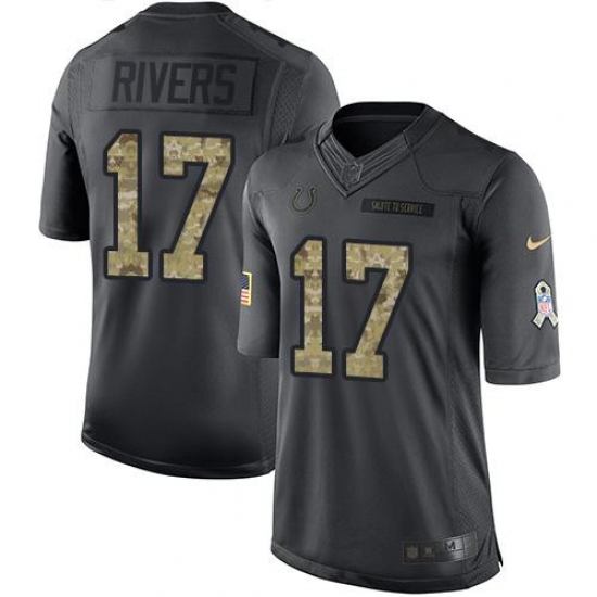 Men's Nike Indianapolis Colts #17 Philip Rivers Black Stitched NFL Limited 2016 Salute to Service Jersey Men's Nike Indianapolis Colts #17 Philip Rivers Black Stitched NFL Limited 2016 Salute to Service Jersey