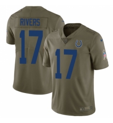 Men's Nike Indianapolis Colts #17 Philip Rivers Olive Stitched NFL Limited 2017 Salute To Service Jersey