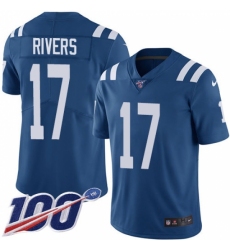 Men's Nike Indianapolis Colts #17 Philip Rivers Royal Blue Team Color Stitched NFL 100th Season Vapor Untouchable Limited Jersey Men's Nike Indianapolis Colts #17 Philip Rivers Royal Blue Team Color Stitched NFL 100th Season Vapor Untouchable Limited Jersey