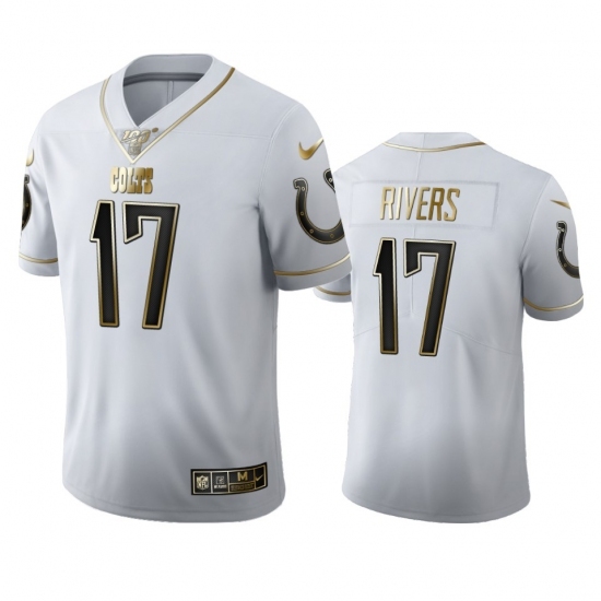 Men's Nike Indianapolis Colts #17 Philip Rivers White Golden Edition Vapor Limited NFL 100 Jersey Men's Nike Indianapolis Colts #17 Philip Rivers White Golden Edition Vapor Limited NFL 100 Jersey