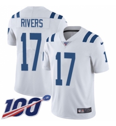 Men's Nike Indianapolis Colts #17 Philip Rivers White Stitched NFL 100th Season Vapor Untouchable Limited Jersey