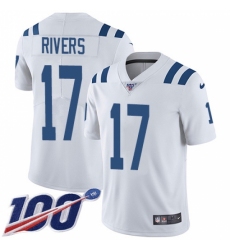 Men's Nike Indianapolis Colts #17 Philip Rivers White Stitched NFL 100th Season Vapor Untouchable Limited Jersey Men's Nike Indianapolis Colts #17 Philip Rivers White Stitched NFL 100th Season Vapor Untouchable Limited Jersey