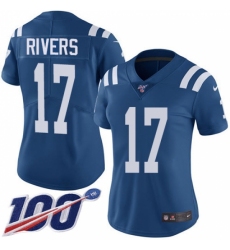 Women's Nike Indianapolis Colts #17 Philip Rivers Royal Blue Stitched NFL Limited Rush 100th Season Jersey Women's Nike Indianapolis Colts #17 Philip Rivers Royal Blue Stitched NFL Limited Rush 100th Season Jersey