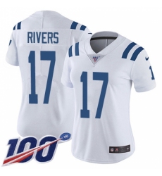 Women's Nike Indianapolis Colts #17 Philip Rivers White Stitched NFL 100th Season Vapor Untouchable Limited Jersey Women's Nike Indianapolis Colts #17 Philip Rivers White Stitched NFL 100th Season Vapor Untouchable Limited Jersey