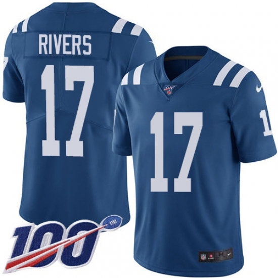 Youth Nike Indianapolis Colts #17 Philip Rivers Royal Blue Stitched NFL Limited Rush 100th Season Jersey Youth Nike Indianapolis Colts #17 Philip Rivers Royal Blue Stitched NFL Limited Rush 100th Season Jersey