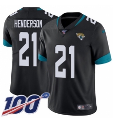 Men's Jacksonville Jaguars #21 C.J. Henderson Black Team Color Stitched 100th Season Vapor Untouchable Limited Jersey