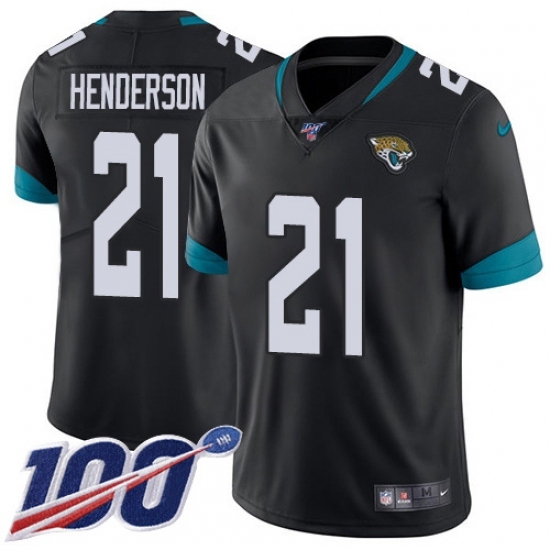 Men's Jacksonville Jaguars #21 C.J. Henderson Black Team Color Stitched 100th Season Vapor Untouchable Limited Jersey Men's Jacksonville Jaguars #21 C.J. Henderson Black Team Color Stitched 100th Season Vapor Untouchable Limited Jersey