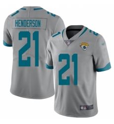 Men's Jacksonville Jaguars #21 C.J. Henderson Silver Stitched Limited Inverted Legend Jersey