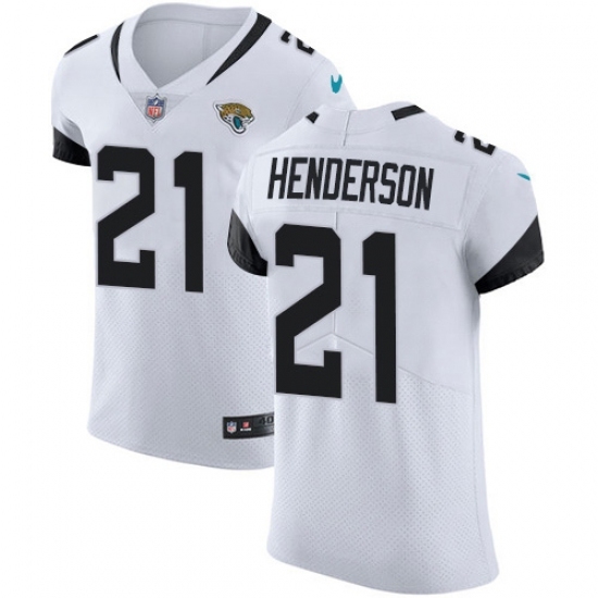 Men's Jacksonville Jaguars #21 C.J. Henderson White Stitched New Elite Jersey Men's Jacksonville Jaguars #21 C.J. Henderson White Stitched New Elite Jersey