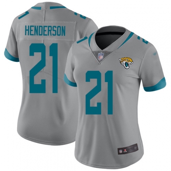 Women's Jacksonville Jaguars #21 C.J. Henderson Silver Stitched Limited Inverted Legend Jersey Women's Jacksonville Jaguars #21 C.J. Henderson Silver Stitched Limited Inverted Legend Jersey