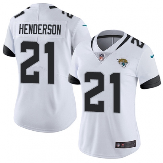 Women's Jacksonville Jaguars #21 C.J. Henderson White Stitched Vapor Untouchable Limited Jersey Women's Jacksonville Jaguars #21 C.J. Henderson White Stitched Vapor Untouchable Limited Jersey