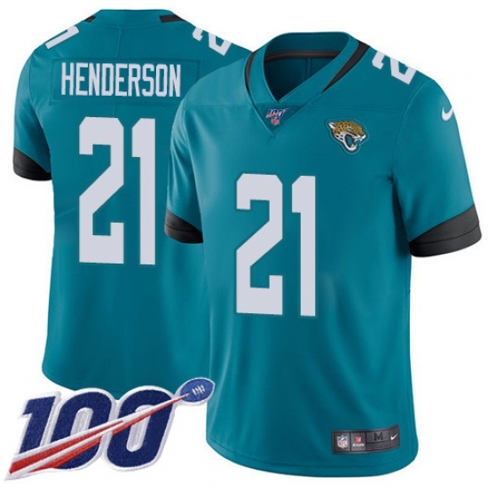 Youth Jacksonville Jaguars #21 C.J. Henderson Teal Green Alternate Stitched 100th Season Vapor Untouchable Limited Jersey Youth Jacksonville Jaguars #21 C.J. Henderson Teal Green Alternate Stitched 100th Season Vapor Untouchable Limited Jersey