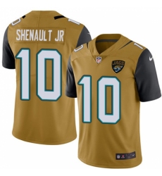 Men's Jacksonville Jaguars #10 Laviska Shenault Jr. Gold Stitched Limited Rush Jersey