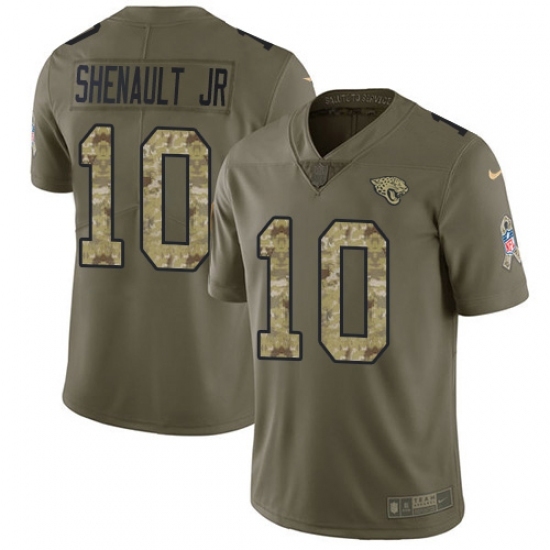 Men's Jacksonville Jaguars #10 Laviska Shenault Jr. Olive Camo Stitched Limited 2017 Salute To Service Jersey Men's Jacksonville Jaguars #10 Laviska Shenault Jr. Olive Camo Stitched Limited 2017 Salute To Service Jersey