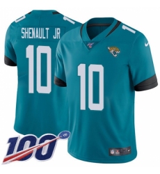 Men's Jacksonville Jaguars #10 Laviska Shenault Jr. Teal Green Alternate Stitched 100th Season Vapor Untouchable Limited Jersey