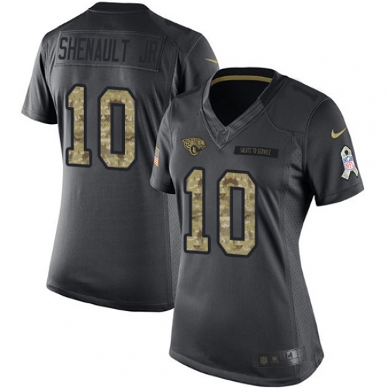 Women's Jacksonville Jaguars #10 Laviska Shenault Jr. Black Stitched Limited 2016 Salute to Service Jersey Women's Jacksonville Jaguars #10 Laviska Shenault Jr. Black Stitched Limited 2016 Salute to Service Jersey