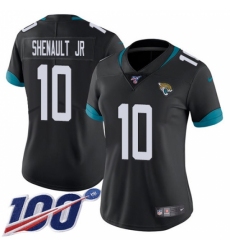 Women's Jacksonville Jaguars #10 Laviska Shenault Jr. Black Team Color Stitched 100th Season Vapor Untouchable Limited Jersey