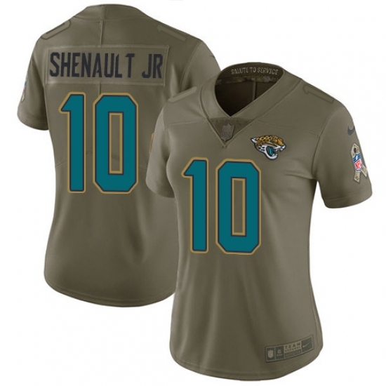 Women's Jacksonville Jaguars #10 Laviska Shenault Jr. Olive Stitched Limited 2017 Salute To Service Jersey Women's Jacksonville Jaguars #10 Laviska Shenault Jr. Olive Stitched Limited 2017 Salute To Service Jersey