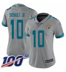 Women's Jacksonville Jaguars #10 Laviska Shenault Jr. Silver Stitched Limited Inverted Legend 100th Season Jersey