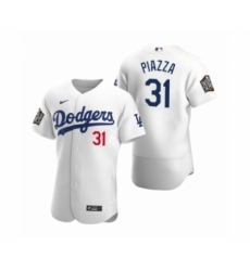 Men's Los Angeles Dodgers #31 Mike Piazza Nike White 2020 World Series Authentic Jersey