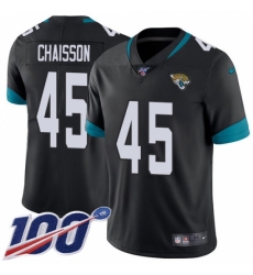 Men's Jacksonville Jaguars #45 K'Lavon Chaisson Black Team Color Stitched NFL 100th Season Vapor Untouchable Limited Jersey Men's Jacksonville Jaguars #45 K'Lavon Chaisson Black Team Color Stitched NFL 100th Season Vapor Untouchable Limited Jersey