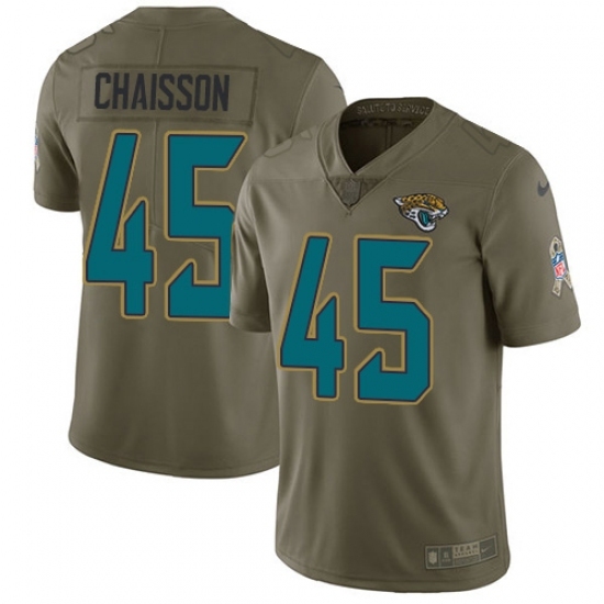 Men's Jacksonville Jaguars #45 K'Lavon Chaisson Olive Stitched NFL Limited 2017 Salute To Service Jersey Men's Jacksonville Jaguars #45 K'Lavon Chaisson Olive Stitched NFL Limited 2017 Salute To Service Jersey