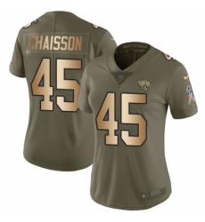 Women's Jacksonville Jaguars #45 K'Lavon Chaisson Olive Gold Stitched NFL Limited 2017 Salute To Service Jersey