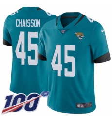 Youth Jacksonville Jaguars #45 K'Lavon Chaisson Teal Green Alternate Stitched NFL 100th Season Vapor Untouchable Limited Jersey Youth Jacksonville Jaguars #45 K'Lavon Chaisson Teal Green Alternate Stitched NFL 100th Season Vapor Untouchable Limited Jersey