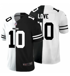 Men's Green Bay Packers #10 Jordan Love Black V White Peace Split Nike Vapor Untouchable Limited NFL Jersey