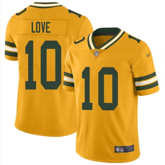Men's Green Bay Packers #10 Jordan Love Gold Stitched NFL Limited Inverted Legend Jersey Men's Green Bay Packers #10 Jordan Love Gold Stitched NFL Limited Inverted Legend Jersey